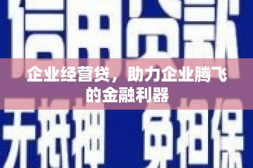 兴县企业经营贷，助力企业腾飞的金融利器