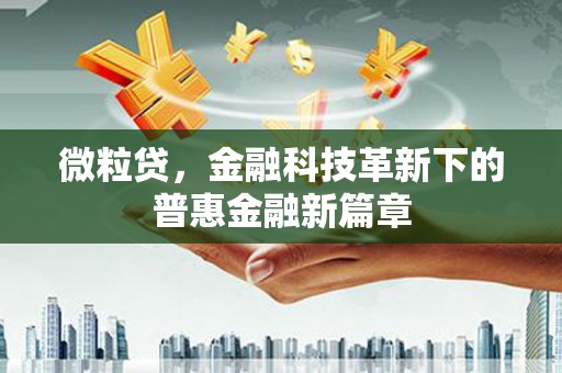 兴县微粒贷，金融科技革新下的普惠金融新篇章