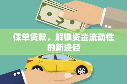 兴县保单贷款，解锁资金流动性的新途径