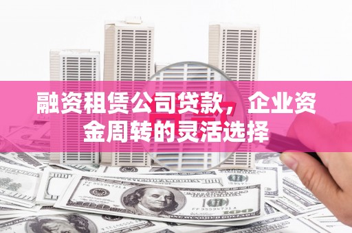 兴县融资租赁公司贷款，企业资金周转的灵活选择