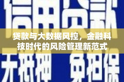 兴县贷款与大数据风控，金融科技时代的风险管理新范式