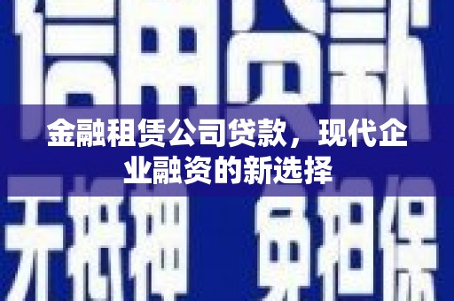 兴县金融租赁公司贷款，现代企业融资的新选择