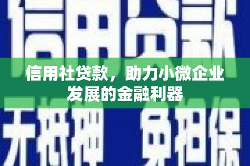 兴县信用社贷款，助力小微企业发展的金融利器