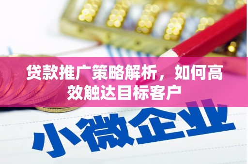 兴县贷款推广策略解析，如何高效触达目标客户